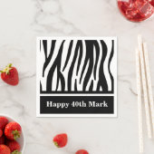 Serviette En Papier Concepteur d'impression Zebra noir et blanc (En situation)