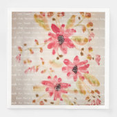 Serviette En Papier Concepteur Floral rose Artsy (Devant)