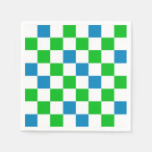 Serviette En Papier Conception à carreaux bleu blanc vert (Devant)