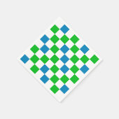 Serviette En Papier Conception à carreaux bleu blanc vert (Coin)
