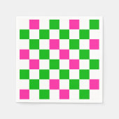 Serviette En Papier Conception à carreaux rose blanc vert (Devant)