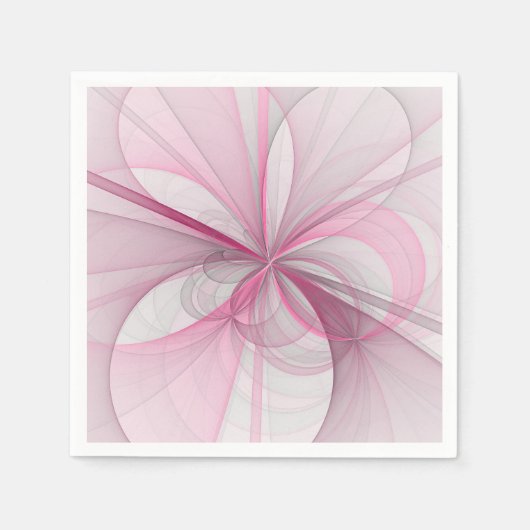 Serviette En Papier Conception Abstraite de fractal rose pâle moderne (Devant)
