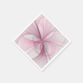 Serviette En Papier Conception Abstraite de fractal rose pâle moderne (Coin)