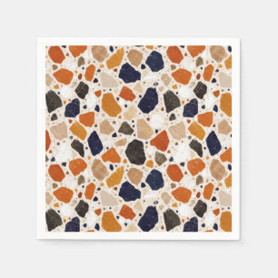 Serviette En Papier Conception Abstraite de Terrazzo Méditerranéen