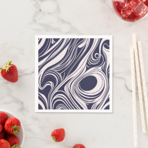 Serviette En Papier conception Abstraite de tourbillons liquides bleus