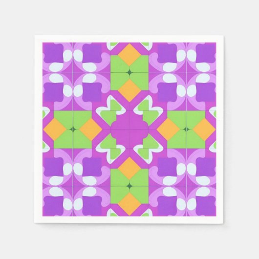 Serviette En Papier Conception Abstraite Géométrique Colorée (Devant)