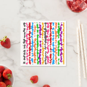 Serviette En Papier Conception Abstraite Irrégulière Colorée Blanche