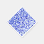 Serviette En Papier Conception abstraite marbrée | Flèches Bleues Blan (Coin)
