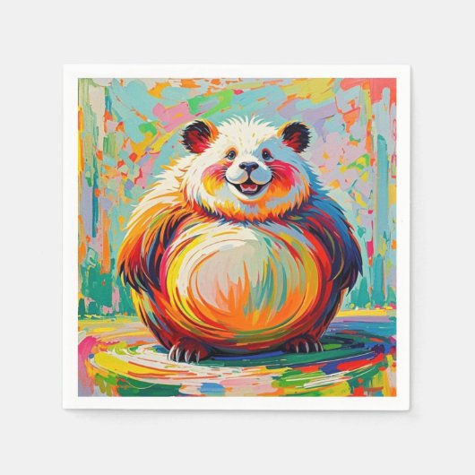 Serviette En Papier Conception artistique d'un panda géant abstrait co (Devant)