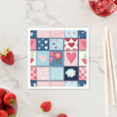 Serviette En Papier Conception Charming Cute Patchwork (En situation)