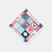 Serviette En Papier Conception Charming Cute Patchwork (Coin)