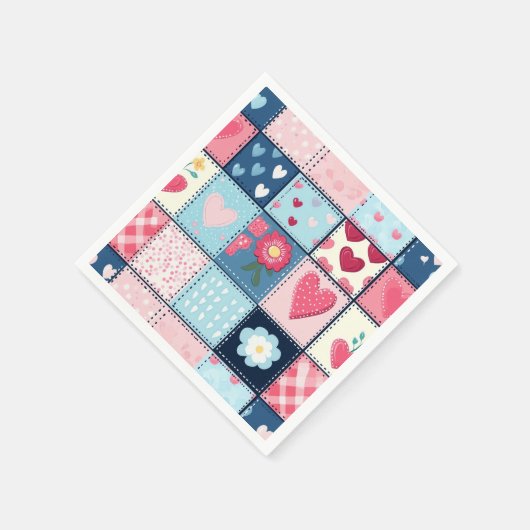 Serviette En Papier Conception Charming Cute Patchwork (Coin)