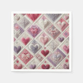 Serviette En Papier Conception Coeur Quilé (Devant)