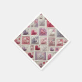 Serviette En Papier Conception Coeur Quilé (Coin)