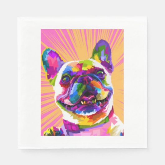 Serviette En Papier Conception colorée de chiens (Devant)