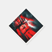 Serviette En Papier Conception d'arbre sombre artistique (Coin)