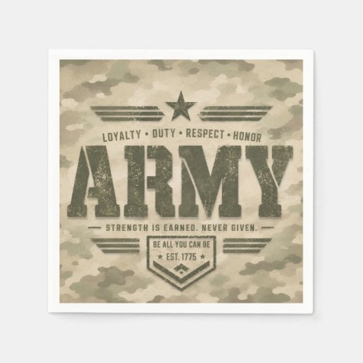 Serviette En Papier Conception d'armée tactique (Devant)