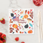 Serviette En Papier Conception d'automne patriotique avec Bon thanksgi (En situation)