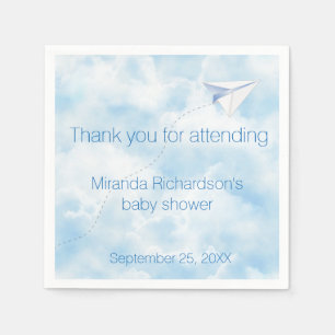 Serviette En Papier Conception de baby shower d'avion de papier