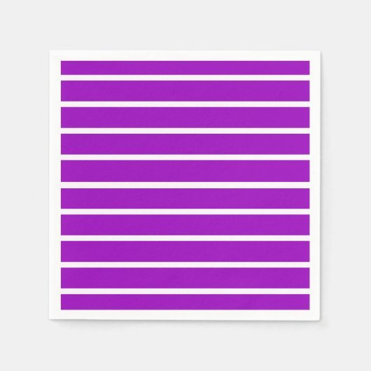 Serviette En Papier Conception de bandes violettes et blanches (Devant)