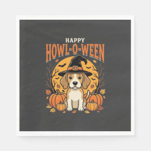 Serviette En Papier Conception de Beagle Halloween Howl-O-Ween Chien C