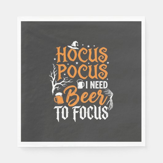 Serviette En Papier Conception de bière Hocus Pocus Halloween_1 (Devant)