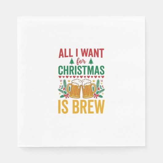 Serviette En Papier Conception de boisson de vacances Christmas Brew (Devant)