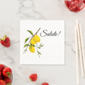 Serviette En Papier Conception de branche de citron avec Salute! Stand (En situation)
