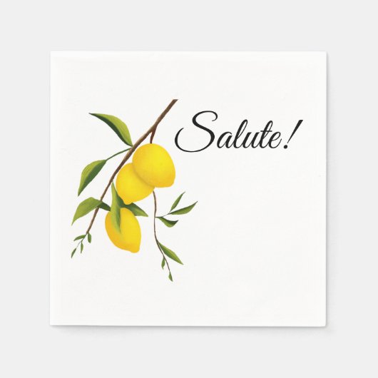 Serviette En Papier Conception de branche de citron avec Salute! Stand (Devant)