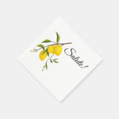 Serviette En Papier Conception de branche de citron avec Salute! Stand (Coin)
