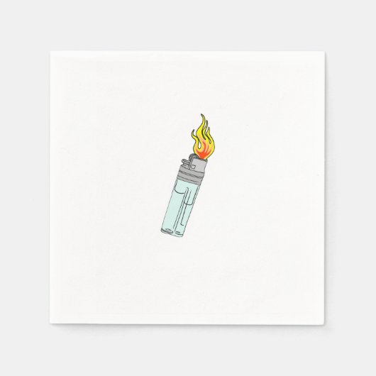 Serviette En Papier Conception de briquet et de flamme (Devant)