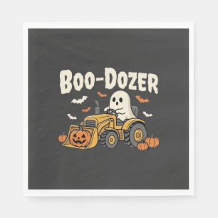 Serviette En Papier Conception de bulldozer fantôme Halloween Boo-Doze