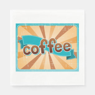 Serviette En Papier Conception de café rétro