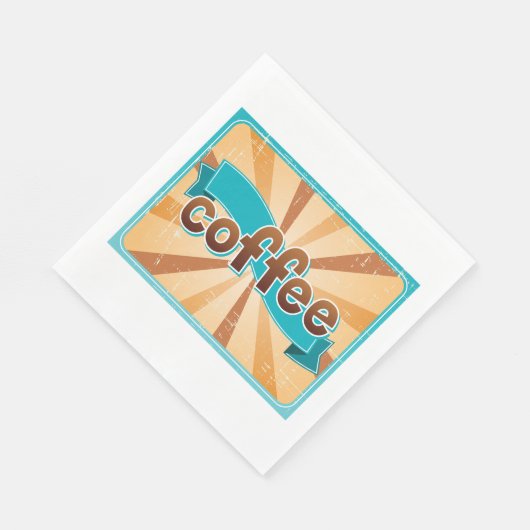 Serviette En Papier Conception de café rétro (Coin)