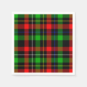 Serviette En Papier Conception de carreaux en flanelle rouge vert blan