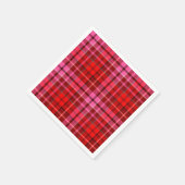 Serviette En Papier Conception de carreaux Tartan Rouge Grenat Rose  (Coin)
