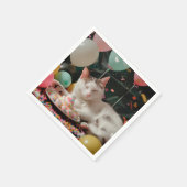 Serviette En Papier Conception de célébration d'anniversaire de chat a (Coin)