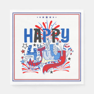 Serviette En Papier Conception de célébration patriotique du 4 juillet