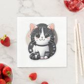 Serviette En Papier Conception de chat joueuse 1 (En situation)