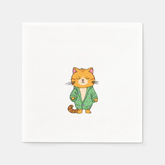 Serviette En Papier Conception de chat mignon, chat roux (Devant)