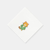 Serviette En Papier Conception de chat mignon, chat roux (Coin)