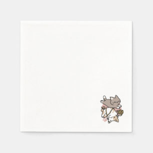 Serviette En Papier Conception de chats mignons et joueurs – Art de pa