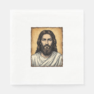 Serviette En Papier Conception de chemise à portrait religieux gravé v