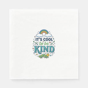 Serviette En Papier Conception de chemise de chenille arc-en-ciel Cool
