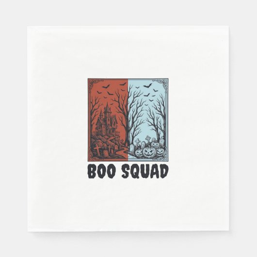 Serviette En Papier Conception de chemise de citrouille Halloween vint (Devant)