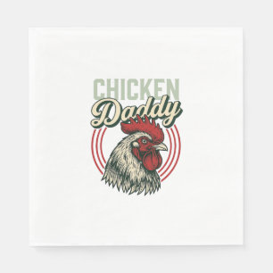 Serviette En Papier Conception de chemise de coq de papa de poulet vin