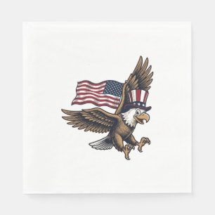 Serviette En Papier Conception de chemise de drapeau d'aigle patriotiq