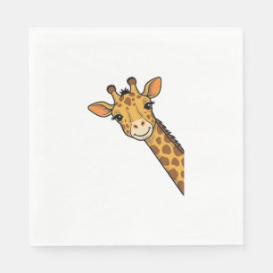 Serviette En Papier Conception de chemise de girafe furtive de gravure