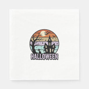 Serviette En Papier Conception de chemise de maison hantée Halloween v