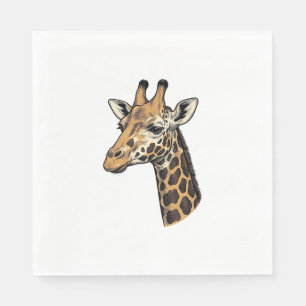 Serviette En Papier Conception de chemise de portrait de girafe gravur